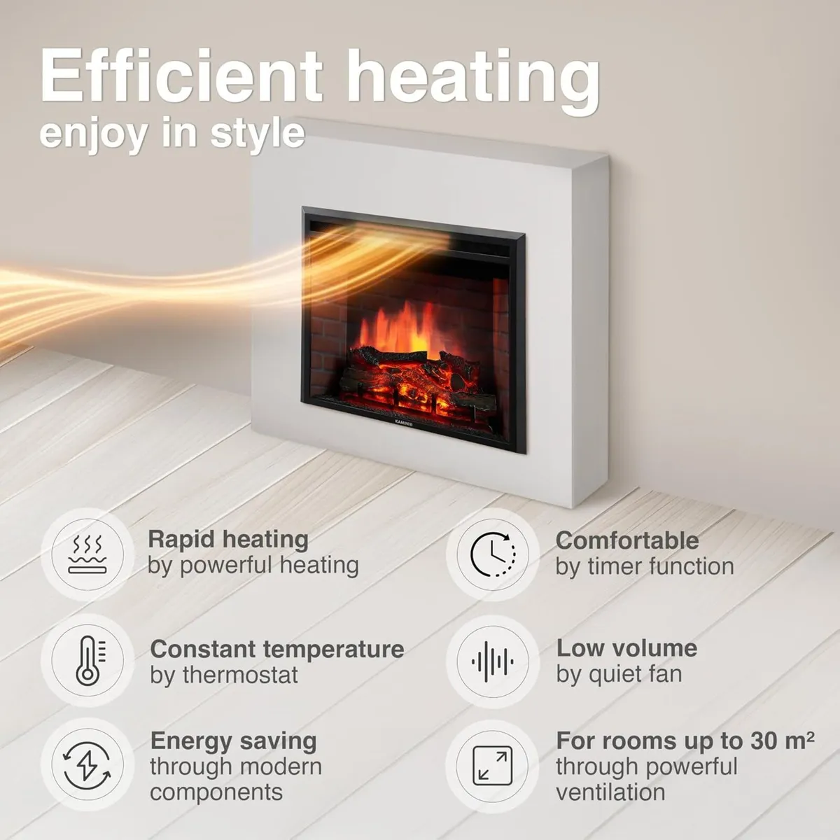 Luca Pro 23 Electric Fire Insert with Heater - Image 4