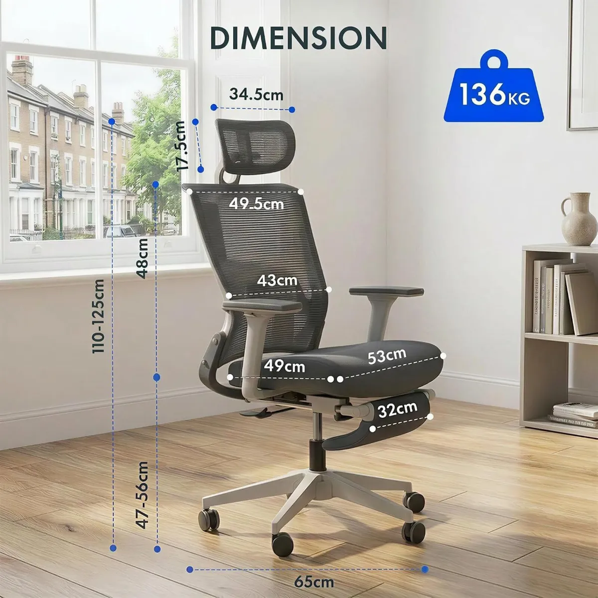 Ergonomic Office Chair Folding for Small Spaces - Image 2
