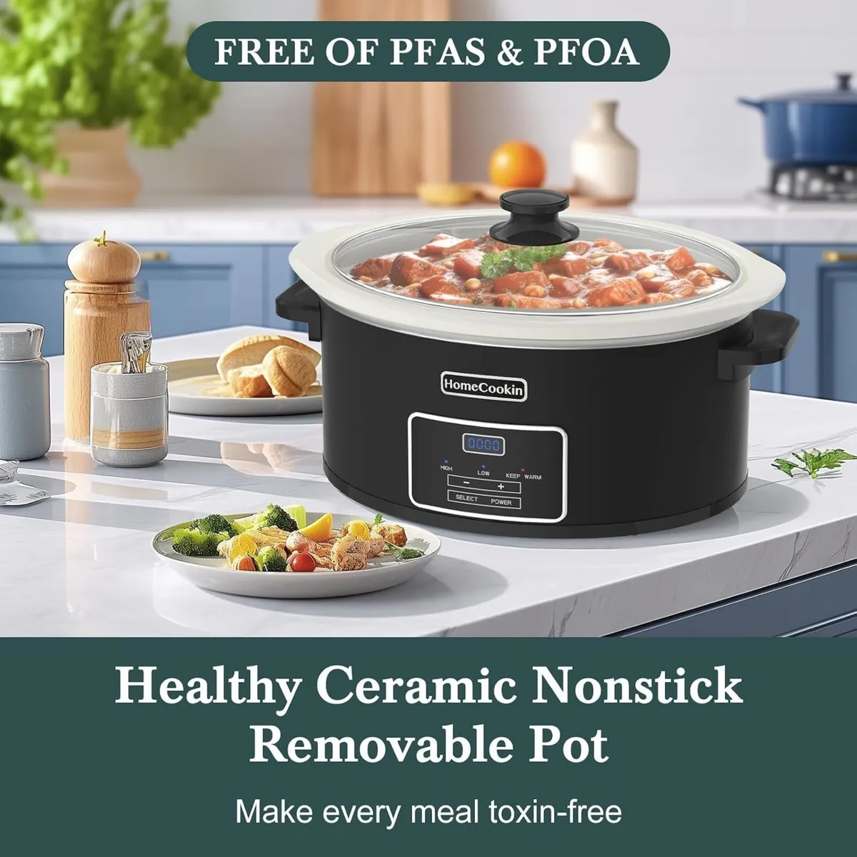 8 Quart Programmable Slow Cooker with Timer - Image 3