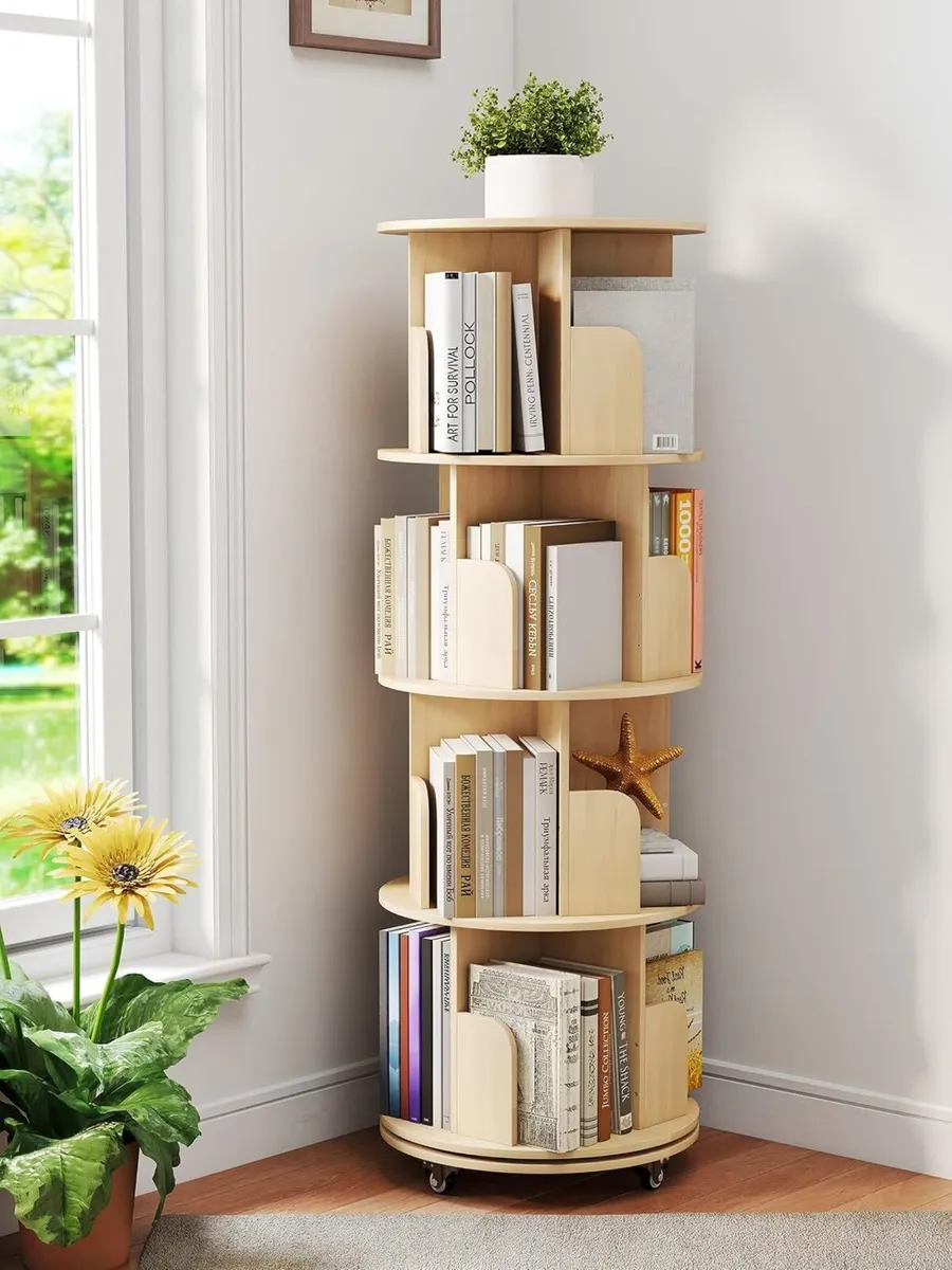 4-Tier Removable Rotating Bookshelf Kids - Image 1