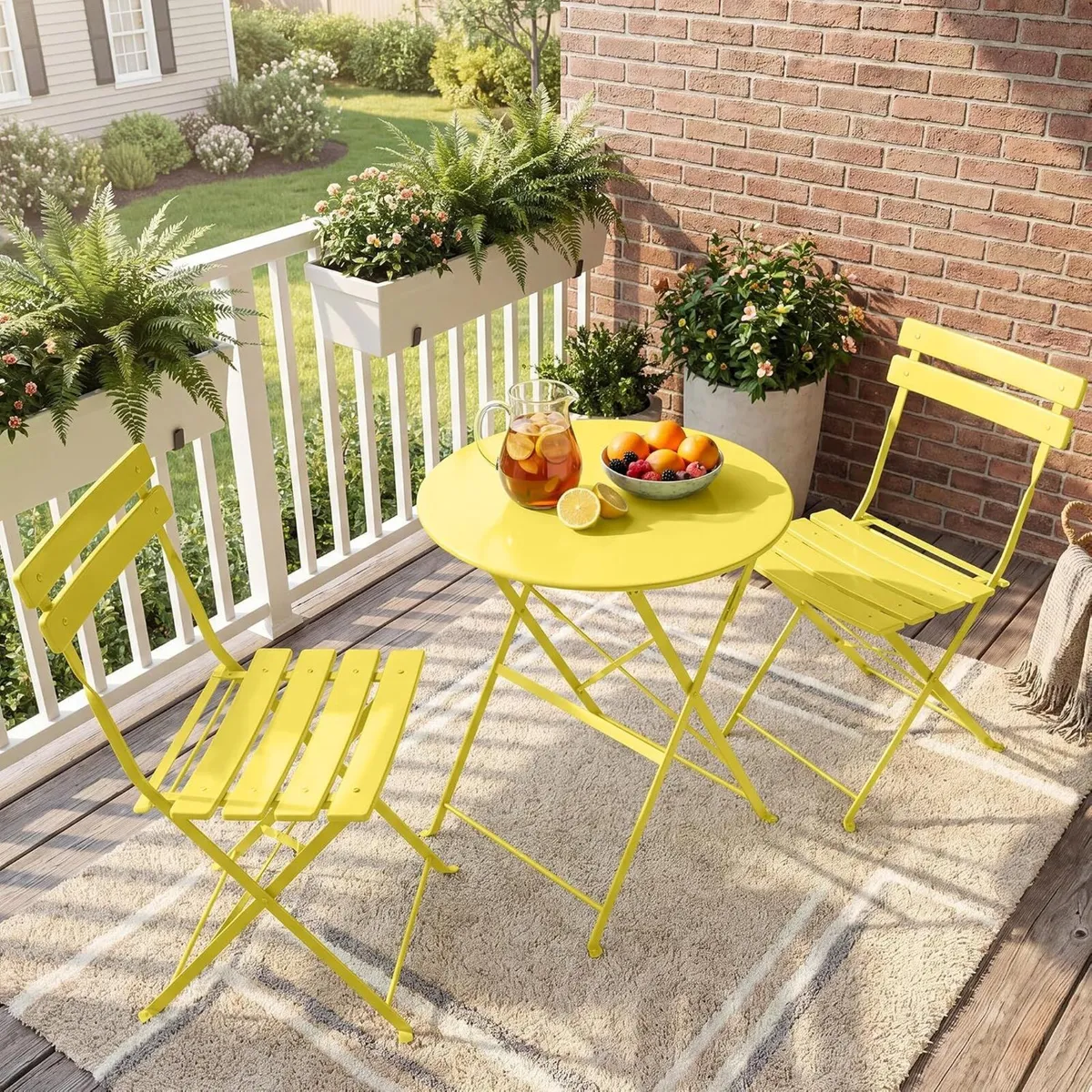Folding Bistro Table and Chairs for Garden - Image 1
