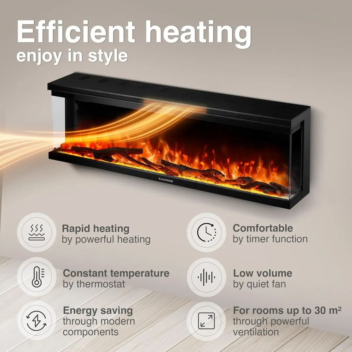 Lea Pro 60 Electric Fire with Heater - Image 4