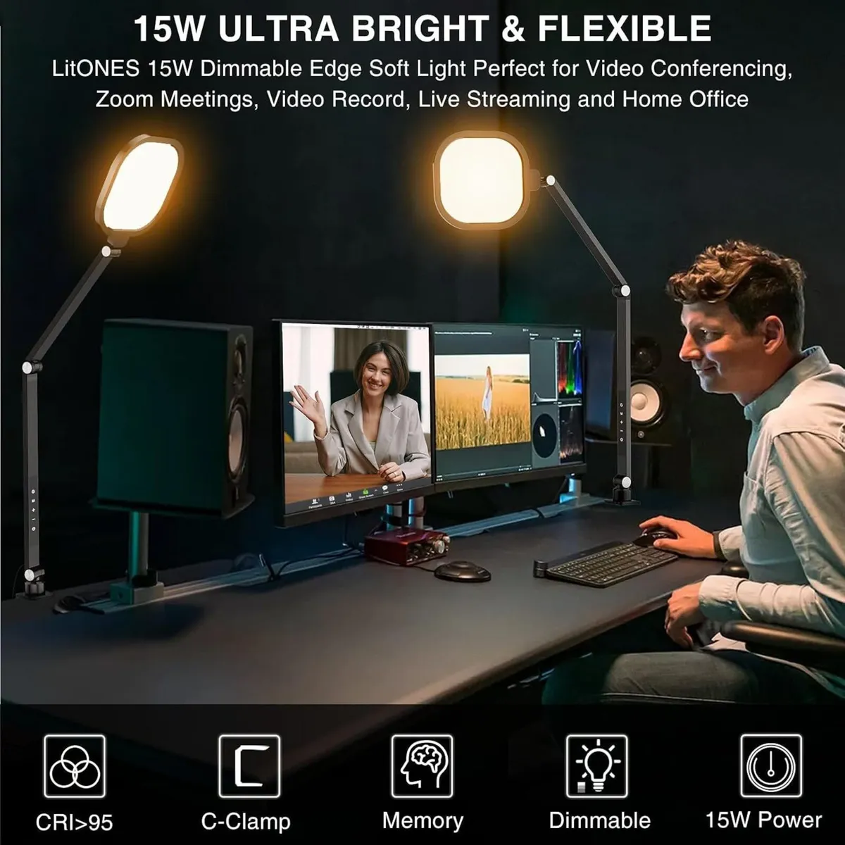 2 Packs LED Desk Lamp for Home Office - Image 2