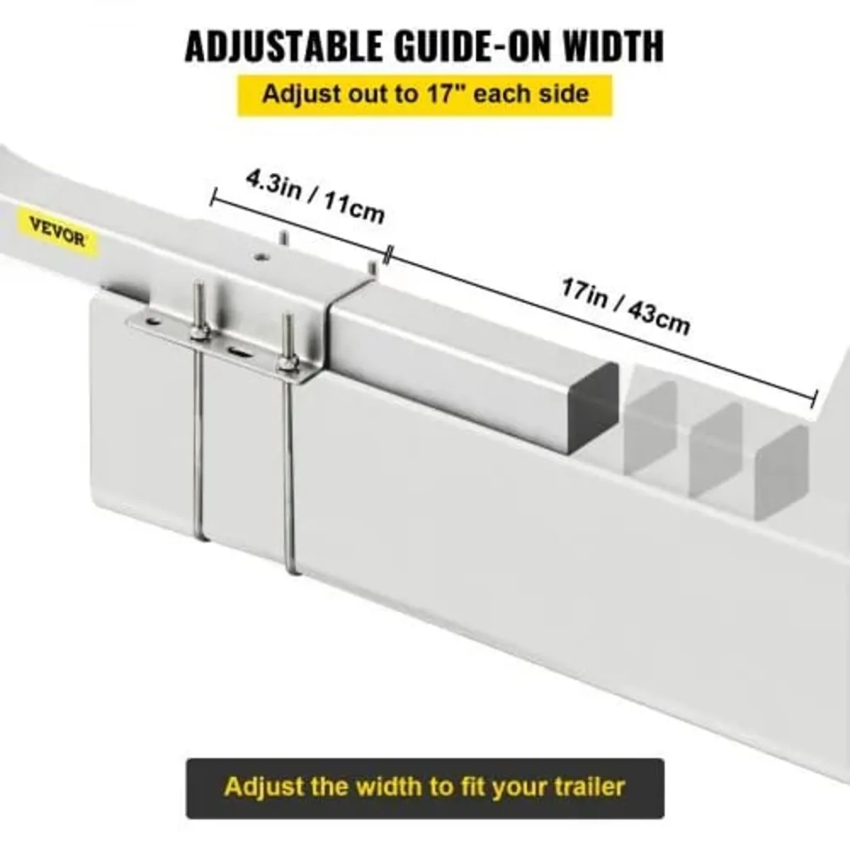 Boat Trailer Guide-ons, 46", One Pair Aluminum Tr - Image 3
