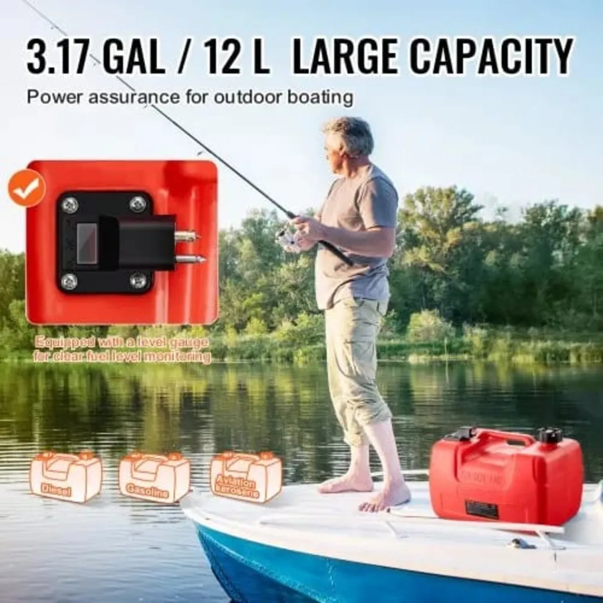 Boat Fuel Tank, 3.17-Gallon/12-L Marine Outboard T - Image 3