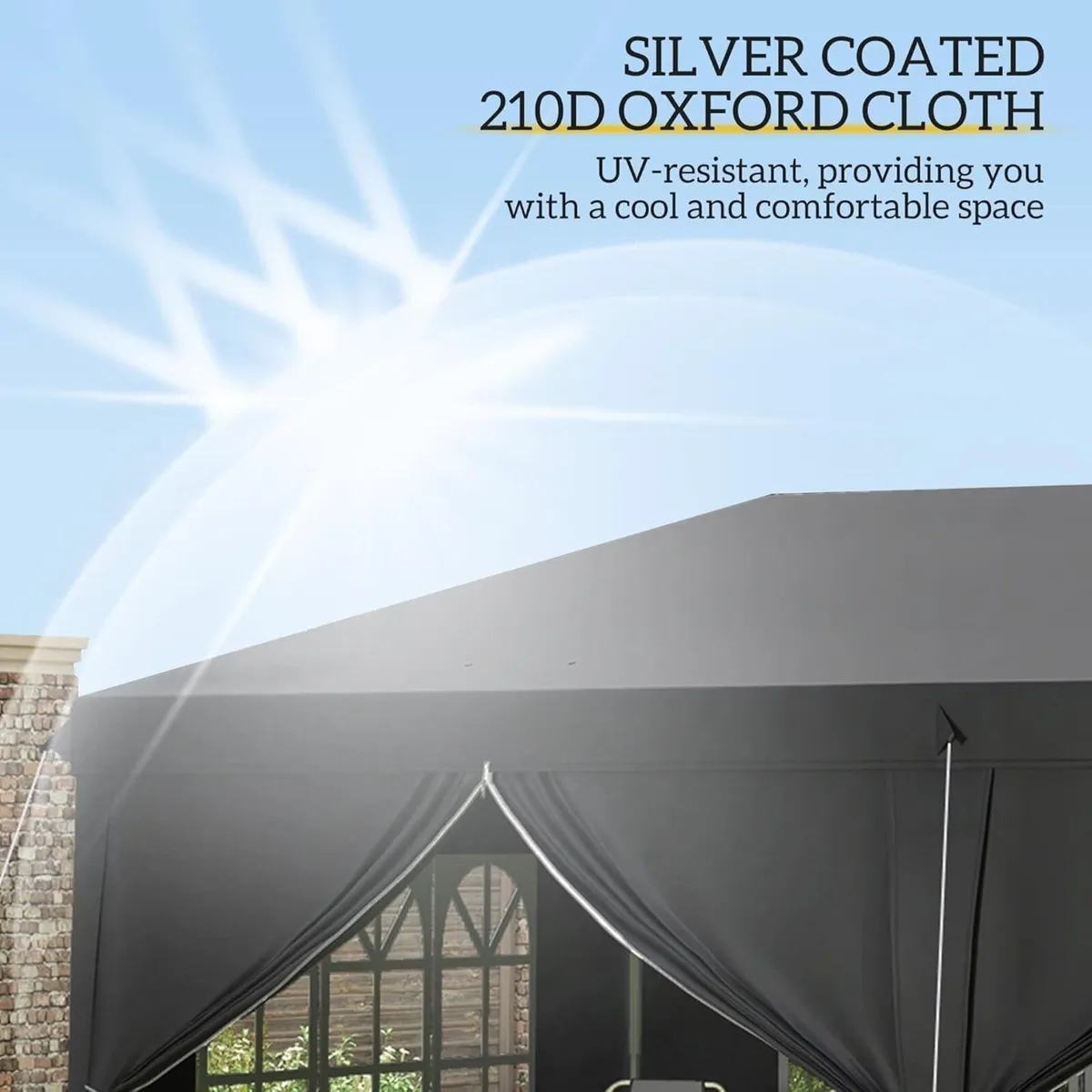 3x6m Pop-Up Gazebo with Adjustable Height – Black - Image 4