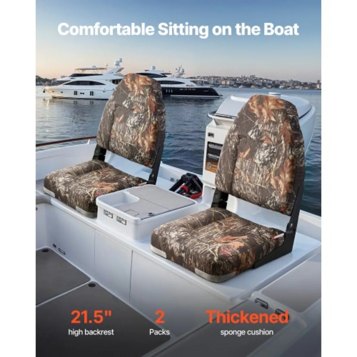 Boat Seat, High Backrest, Folding Fishing Boat Sea - Image 2