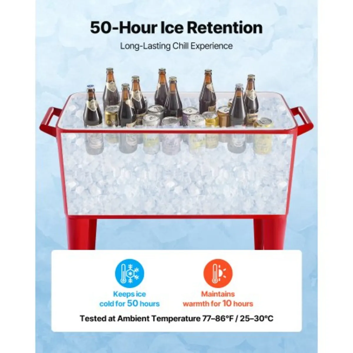 75.71 L Rolling Ice Chest, Holds up to 50 Bottles - Image 4