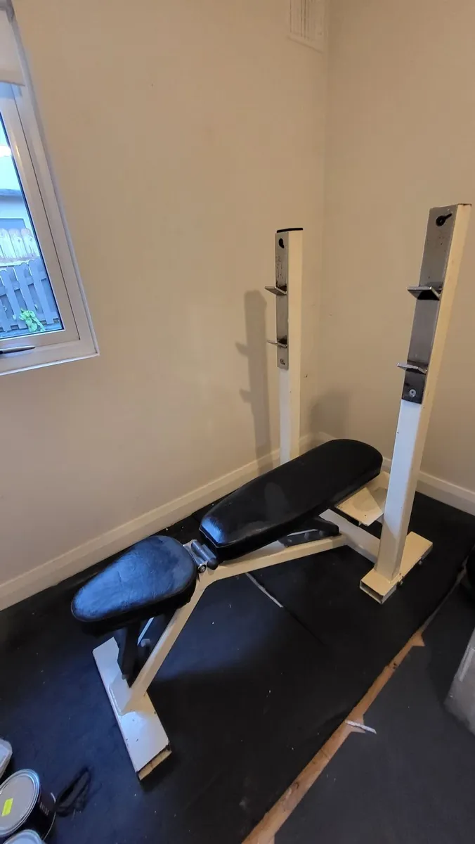 Adjustable Weight Bench with Barbell Rack – Home G - Image 2