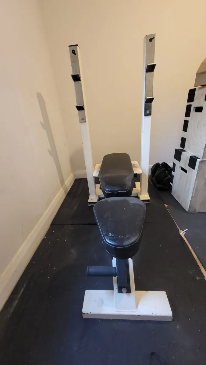 Adjustable Weight Bench with Barbell Rack – Home G - Image 3