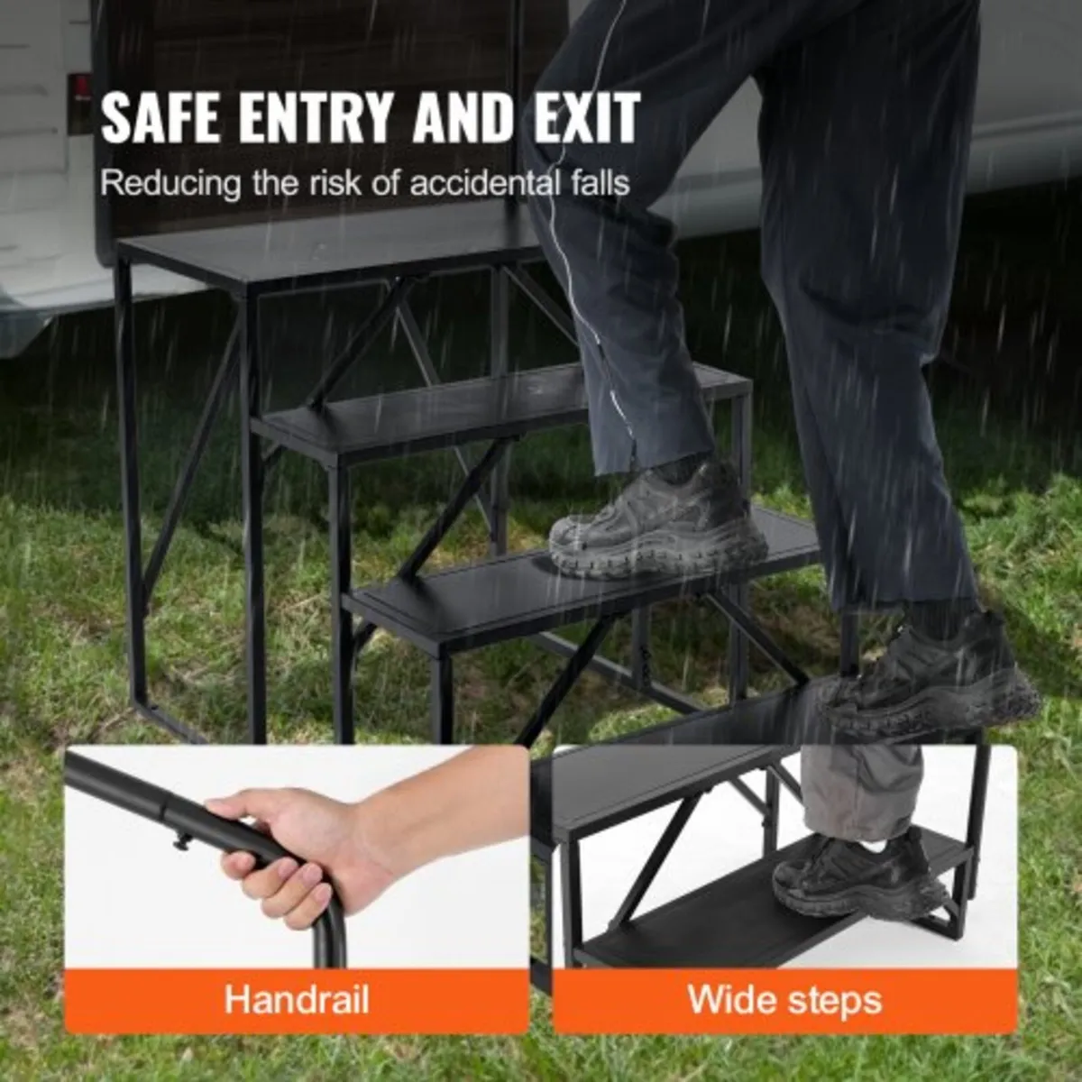 RV Steps, 4-Step RV Stairs, 440 LBS/199.6 kg Load - Image 3