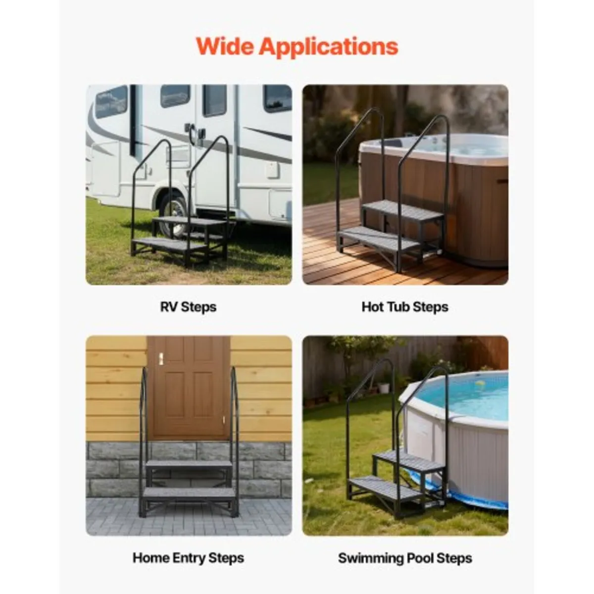 RV Steps with Dual Handrails, 2 Steps, 300 kg Load - Image 4