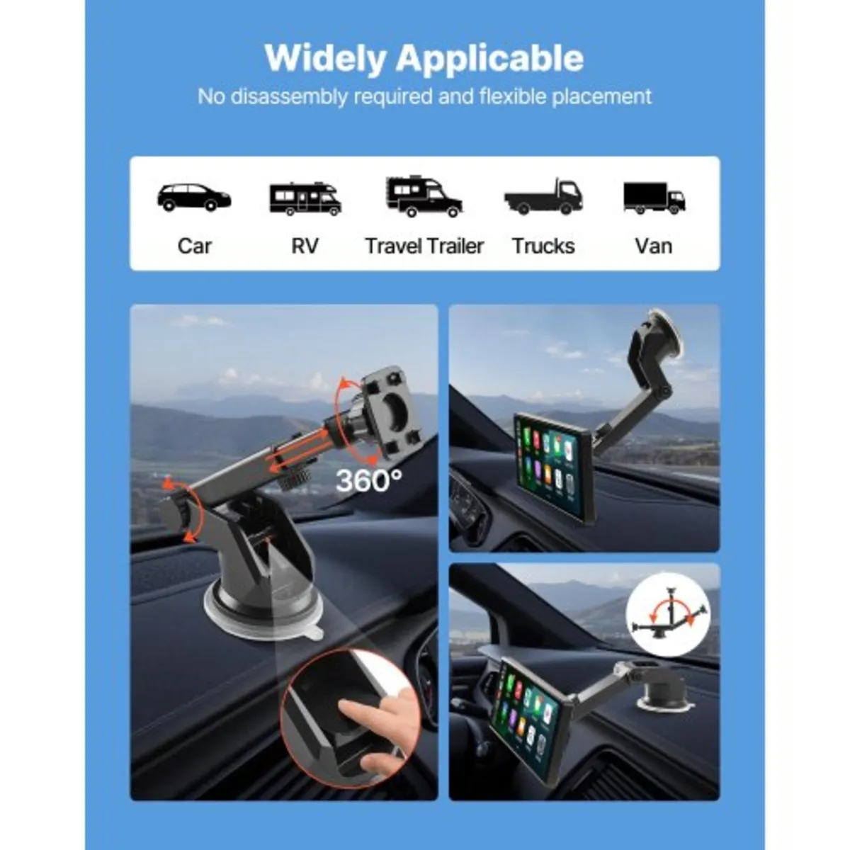 Wireless Car Stereo, 254 mm HD Portable Radio Touc - Image 3
