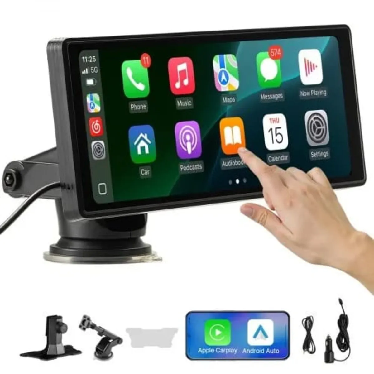 Wireless Car Stereo, 254 mm HD Portable Radio Touc - Image 1