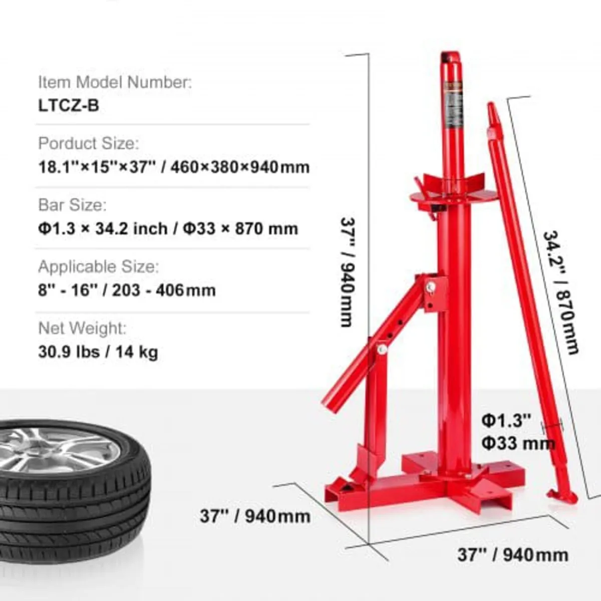 Portable Manual Tire Changer Bead Breaker Tool for - Image 4