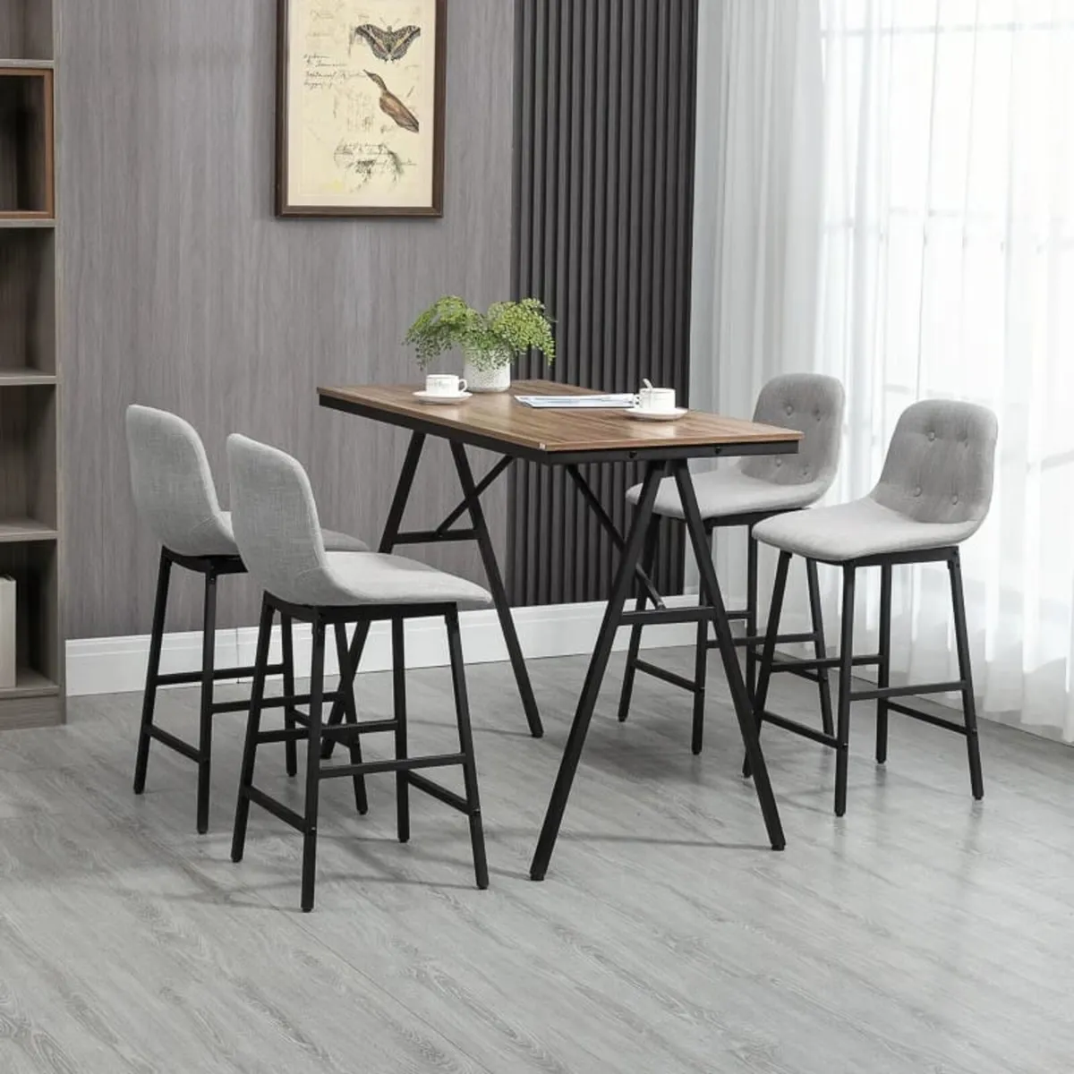 Bar Table with Bar Stools in Industrial Design, Bu - Image 2