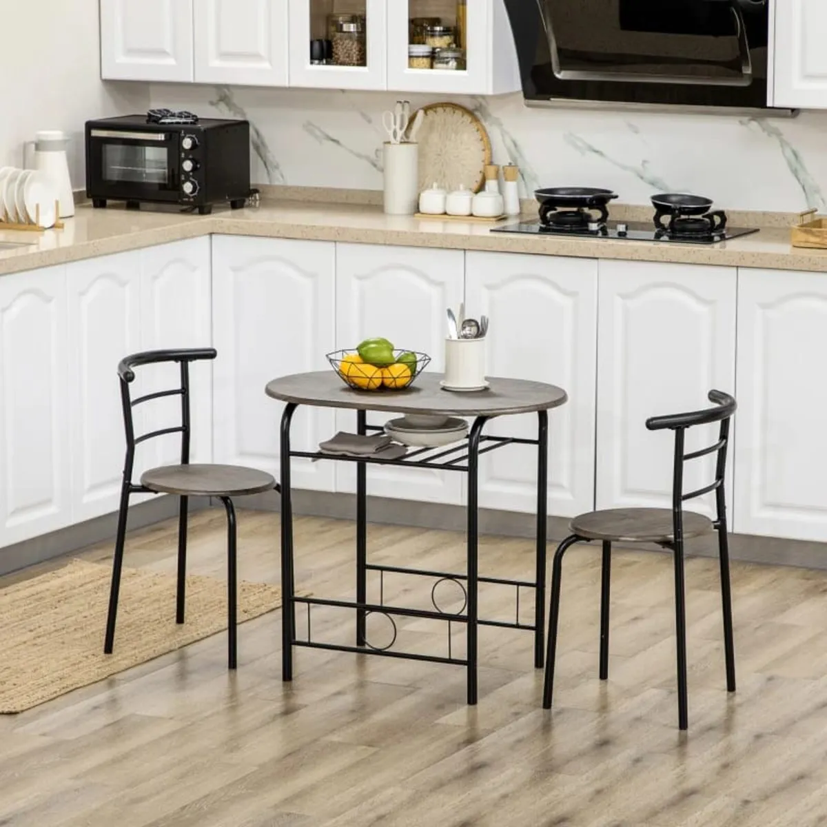 3-Piece Bistro Set, 1 Table, 2 Chairs, 80cm x 53cm - Image 3