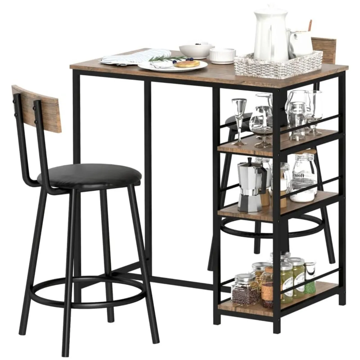 3-piece dining set with bar table and 2 chairs, sm - Image 1