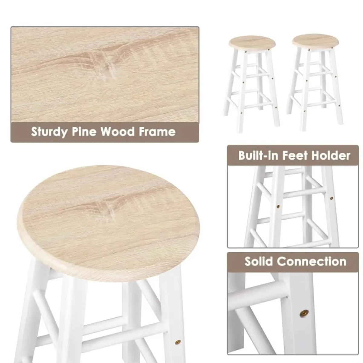 Foldable Kitchen Trolley Island Set with Casters 2 - Image 3