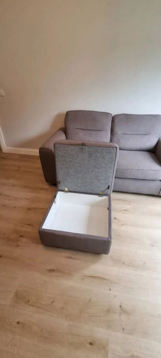 Grey two-seater sofa bed - Image 3