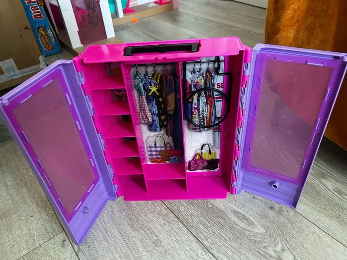Barbie Dreamhouse and Accessories including Campervan, Aeroplane, Wardrobe and Jeep - Image 4