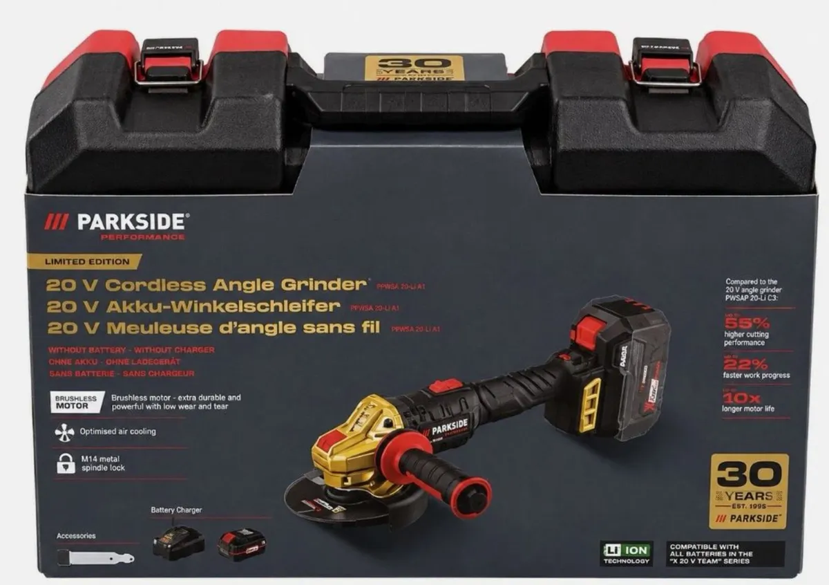 Parkside  PPWSA 20 Li A1 20V Cordless Grinder NEW - Image 1