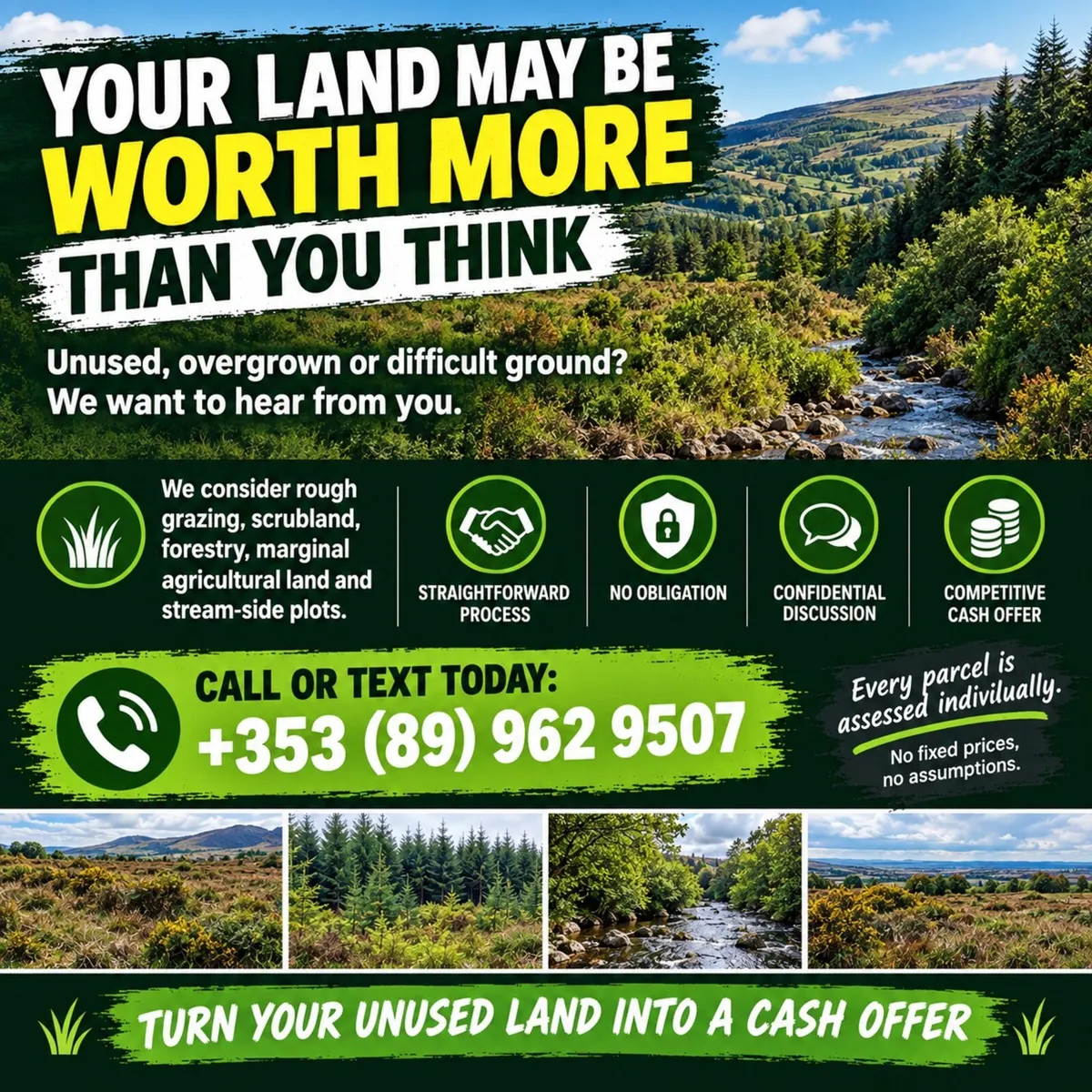 LAND WANTED – POOR QUALITY / ROUGH AGRICULTURAL LA - Image 1