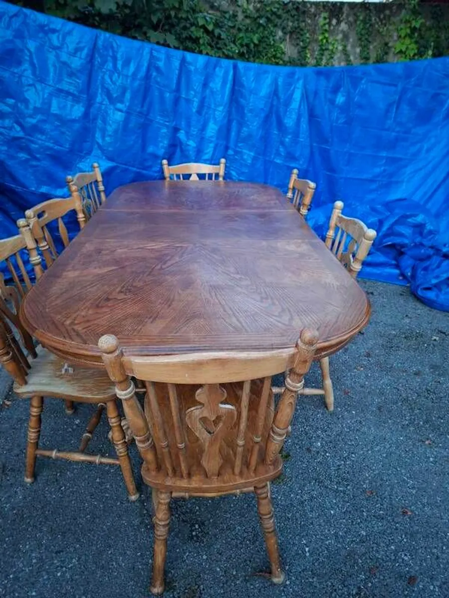 Pine Table with 7 Chairs - Image 2