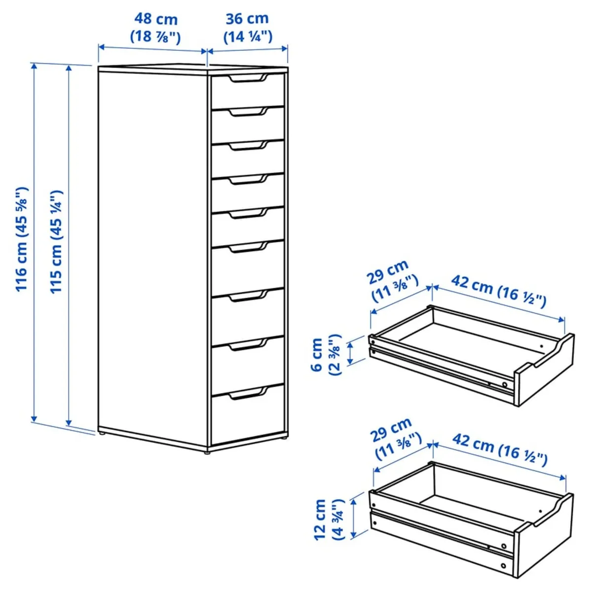IKEA 9 Drawer Storage Unit - Image 4