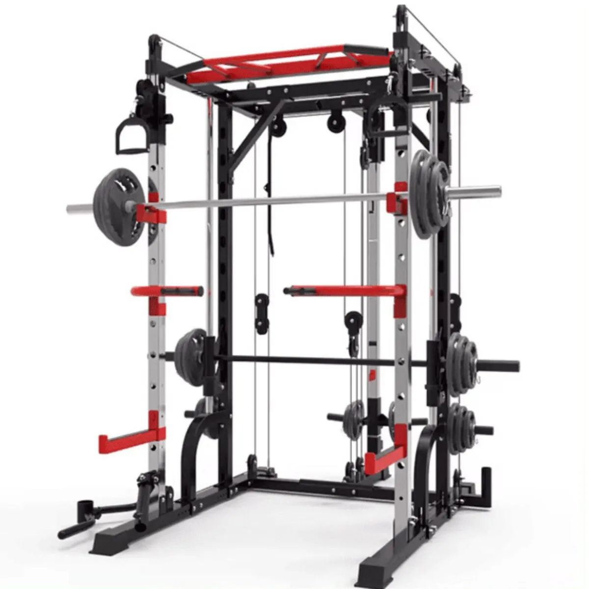 Full smith cage with dual pulley system