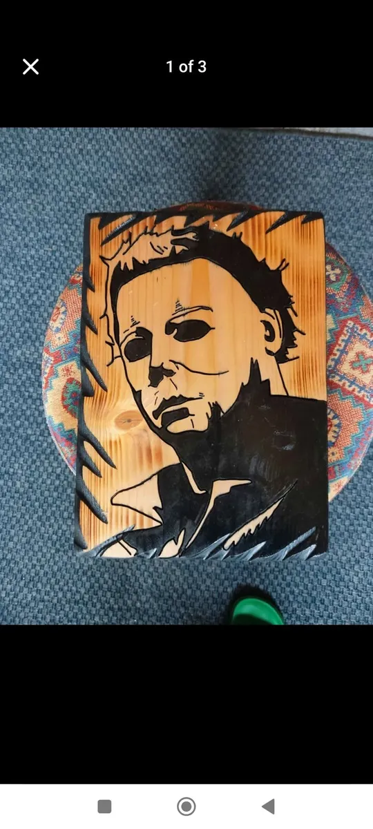 Michael Myers "Halloween" hand carved wooden sign. - Image 2