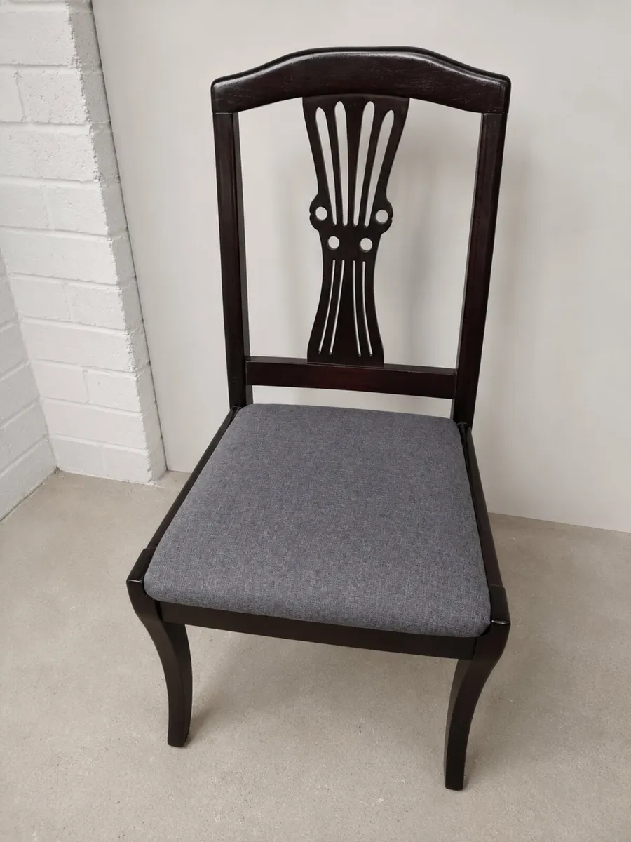 4  solid wooden dining chairs - Image 2
