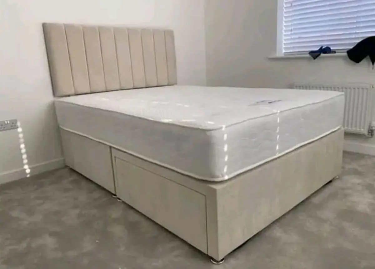 Luxury Divan Bed Set with Orthopedic Memory Foam M - Image 2