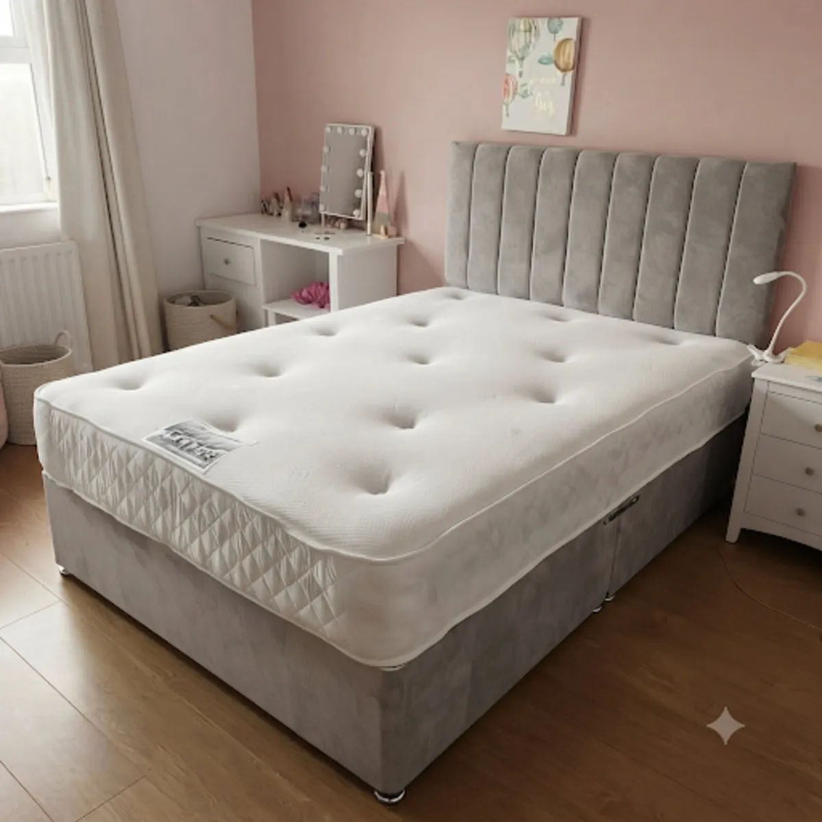 Luxury Divan Bed Set with Orthopedic Memory Foam M - Image 4