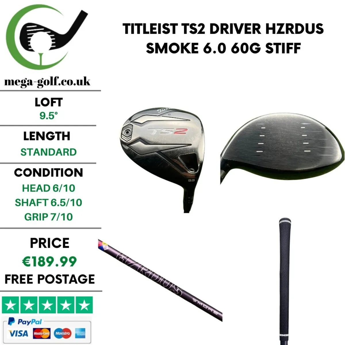 Titleist TS2 Driver / 9.5° / Stiff - Image 1