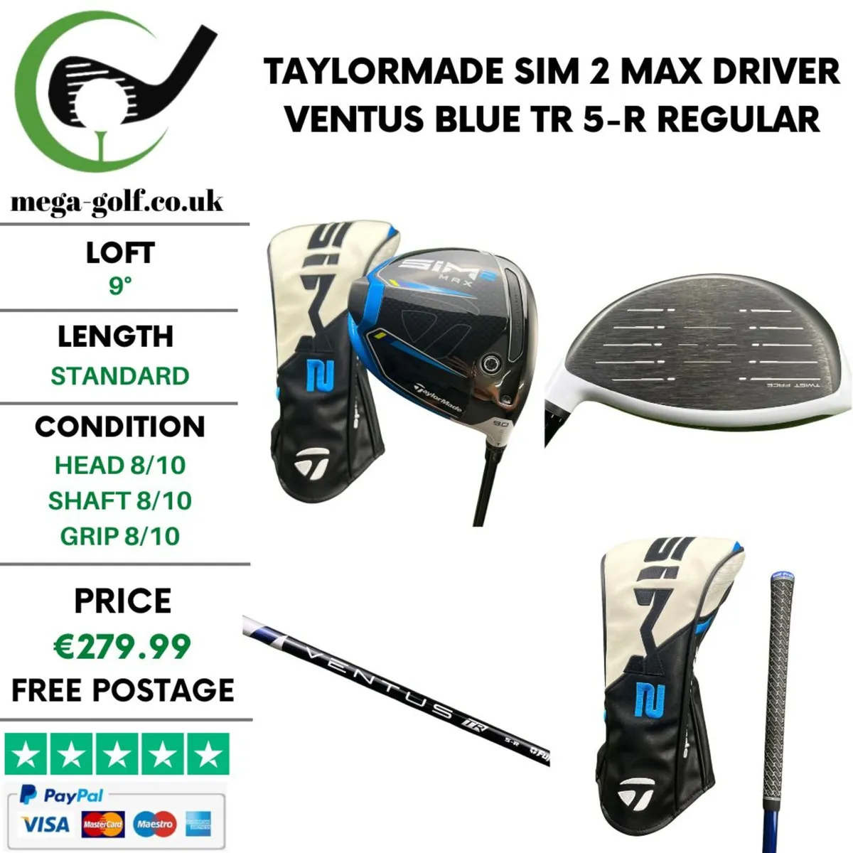 Taylormade Sim 2 Max Driver / 9° / Regular - Image 1