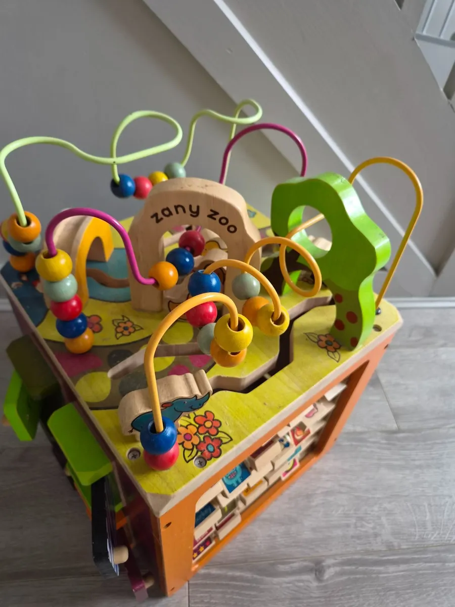 B Toys Battat Zany Zoo Wooden Activity Cube Assort - Image 1