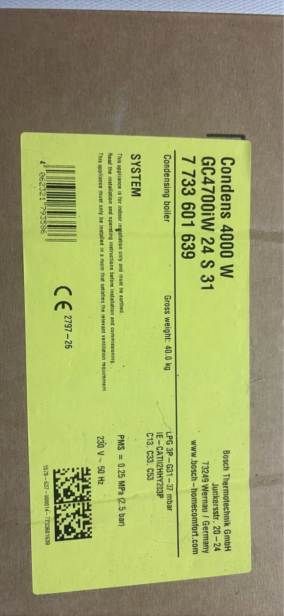 Bosch 24KW system LPG Boiler - Image 3