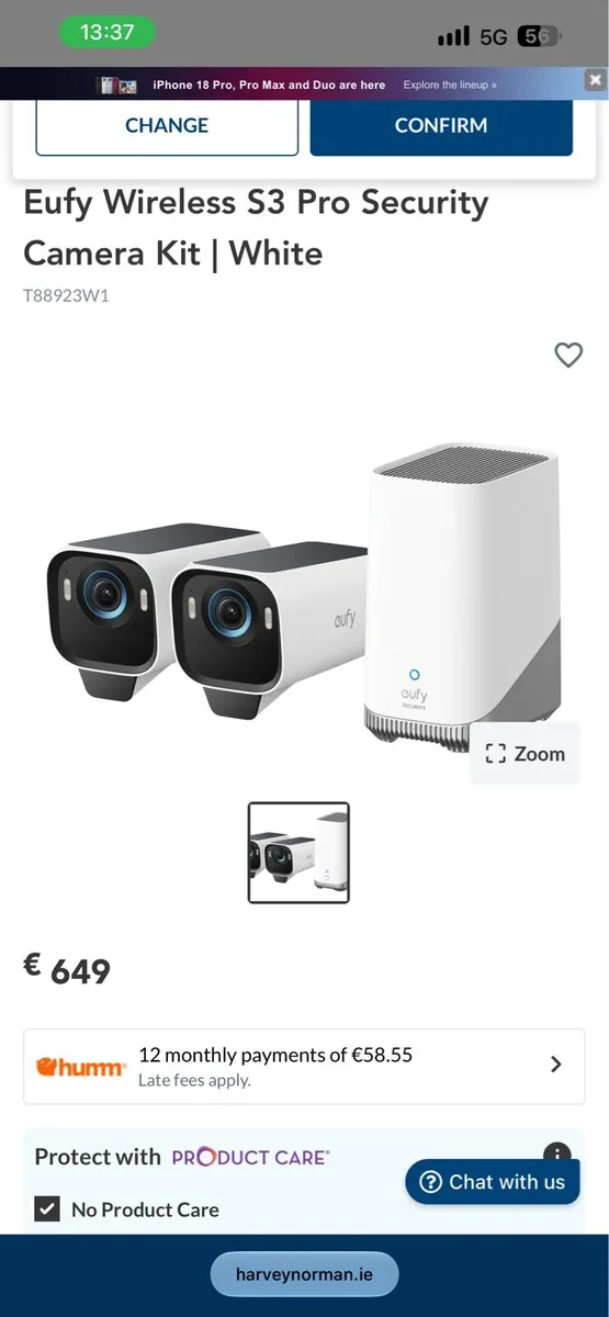 24hr 4k CCTV rechargeable eufy s330pro - Image 1