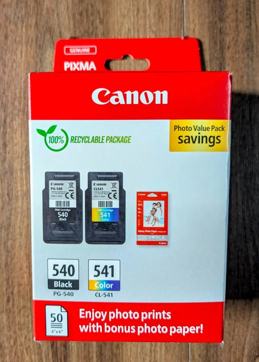 Canon 540 and 541 printer ink pack