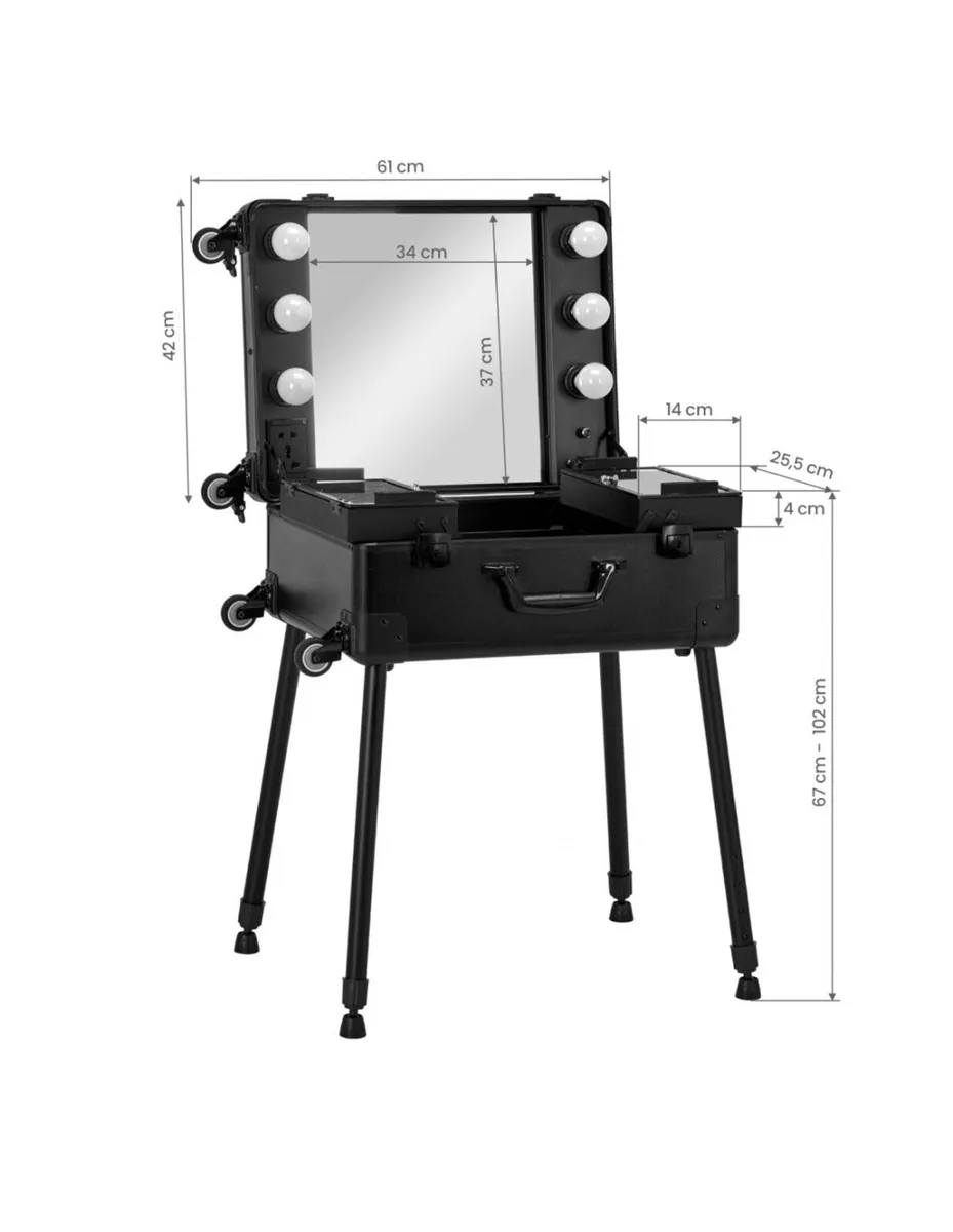 MAKE UP CASE PORTABLE STAND T-27 BLACK - Image 1