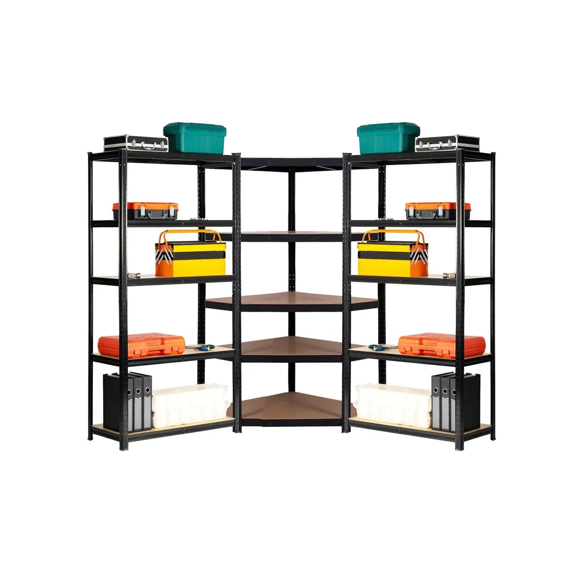 Budget Garage Shelving | 3 Corner Bay Black - Image 1