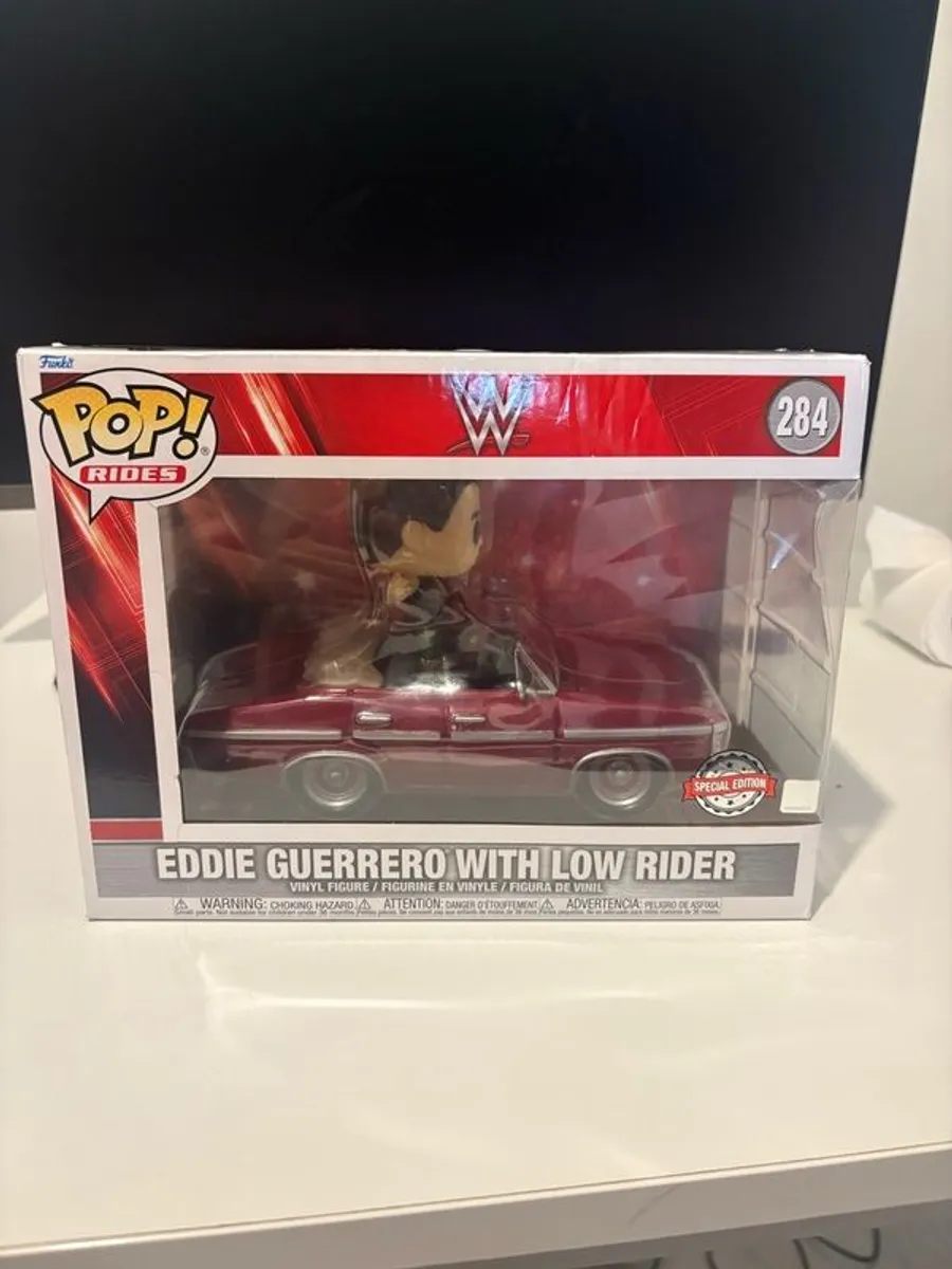 Eddie guerrero Funko pop with low rider - Image 1