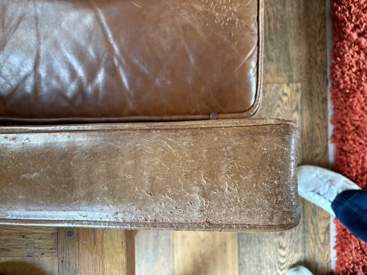 Tan leather corner sofa - Image 4