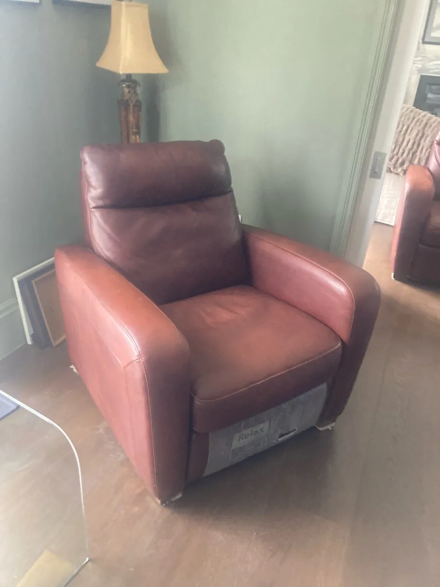 Italian leather /hyde reclining chairs - Image 1
