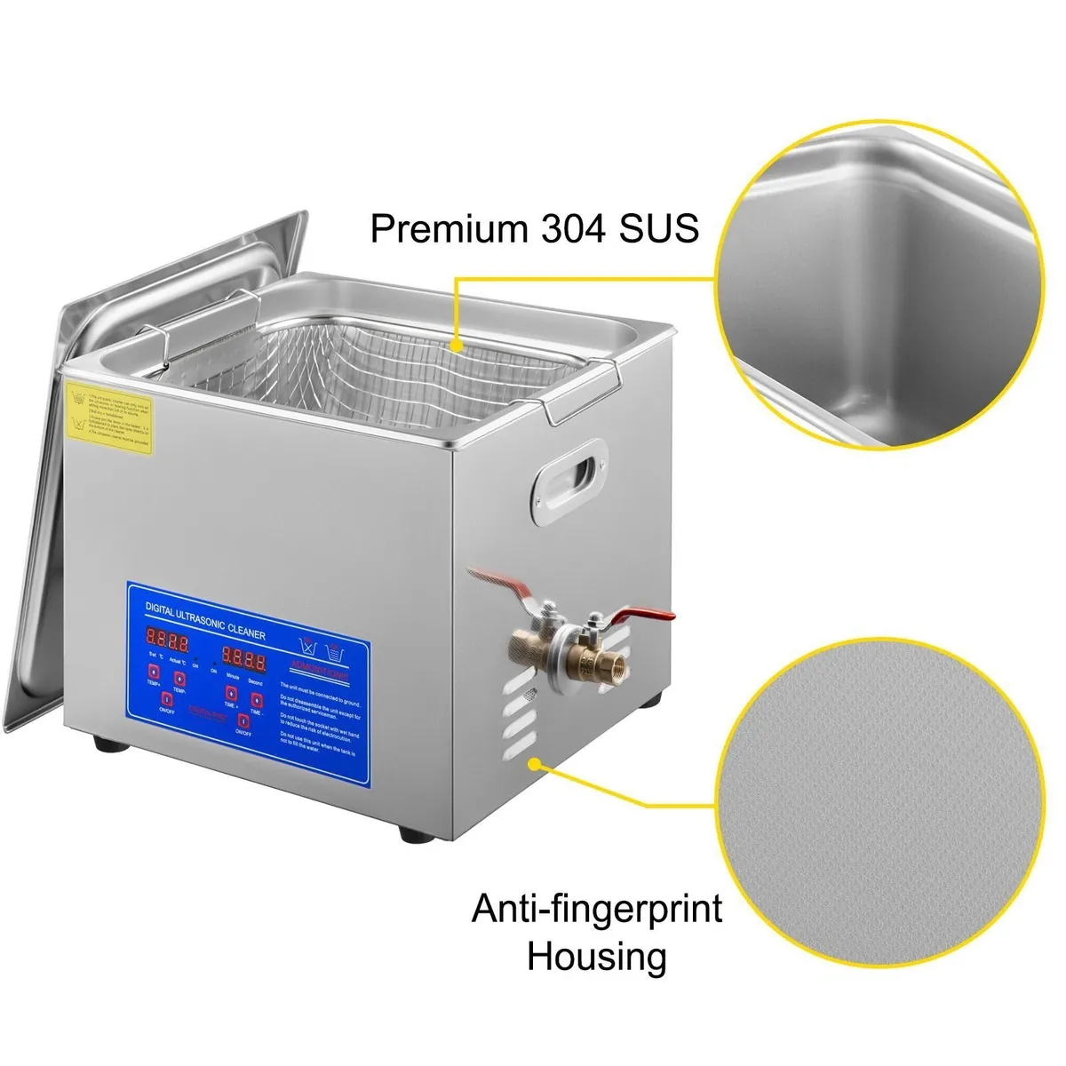15L Stainless Steel Ultrasonic Cleaner Machine - Image 2