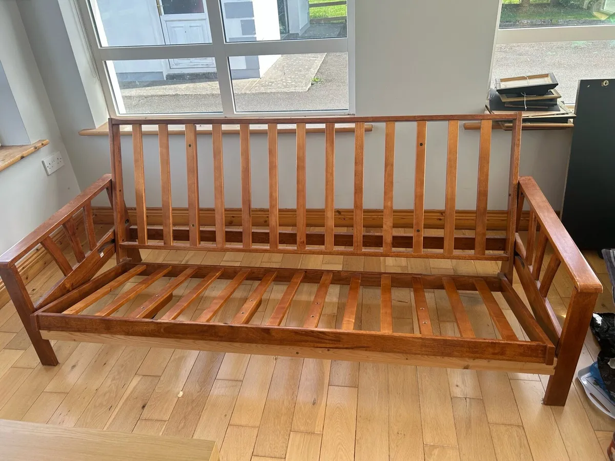 Double wooden lounge chair/ Double fold out bed - Image 1
