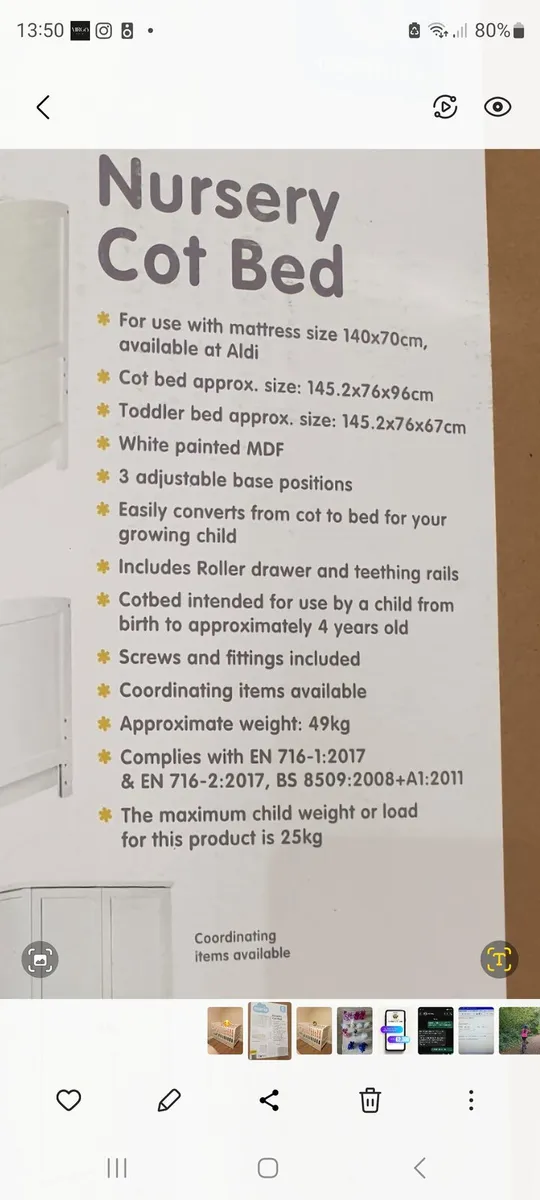 Nursery Cot Bed - Image 3