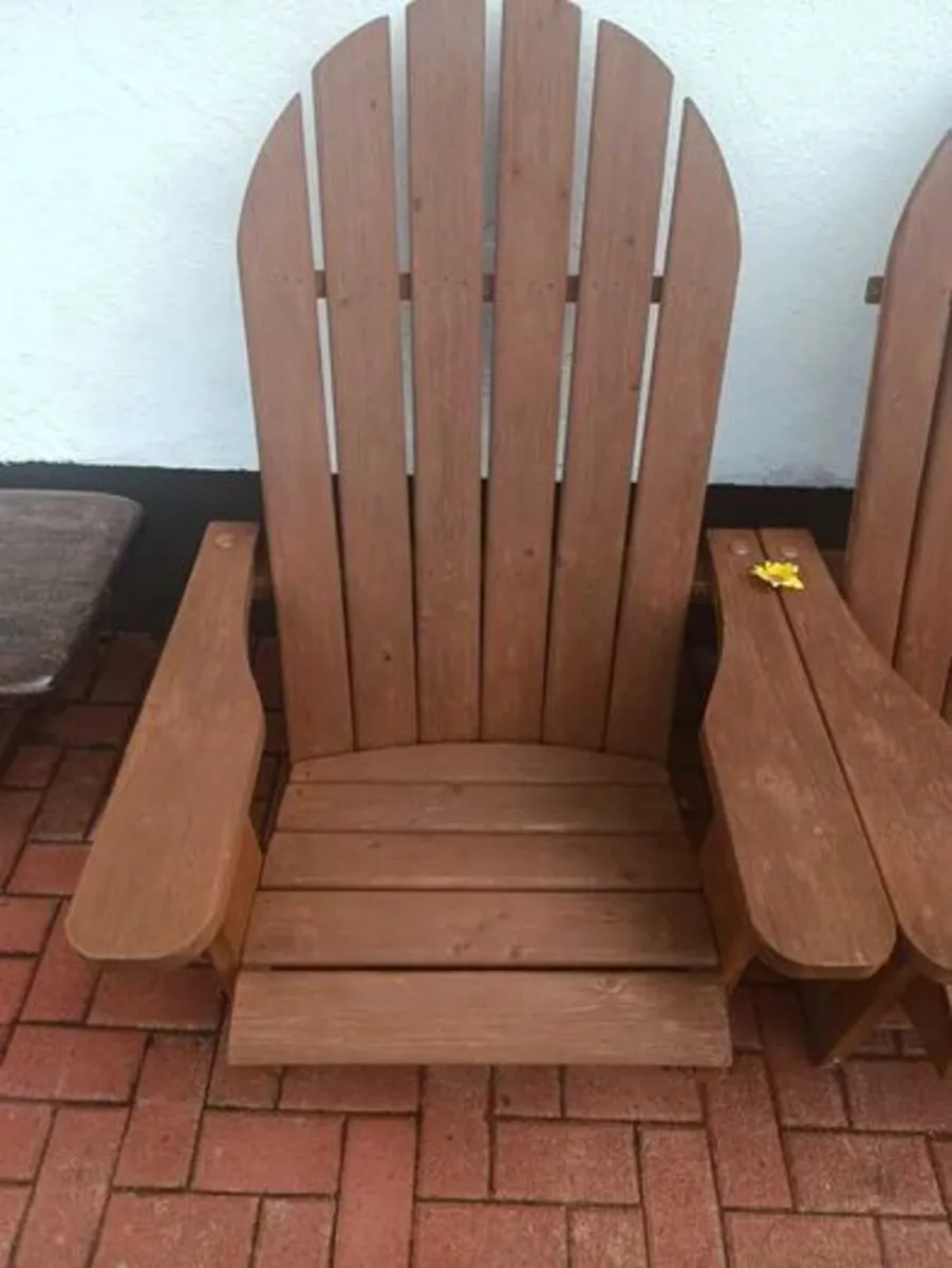 2 handmade wooden Adirondack garden chairs - Image 2