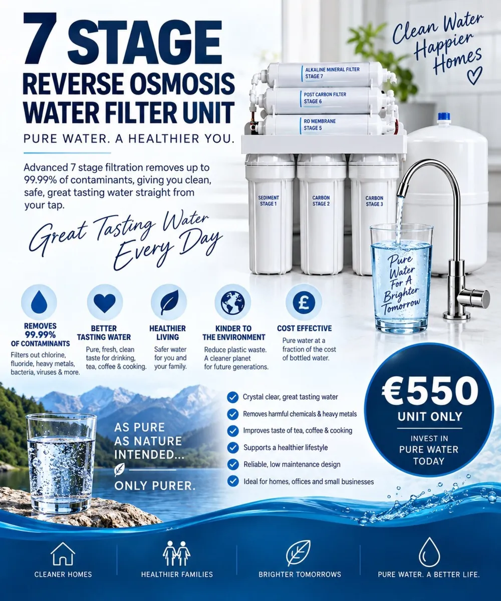 Reverse osmosis 7 stage water filtration system